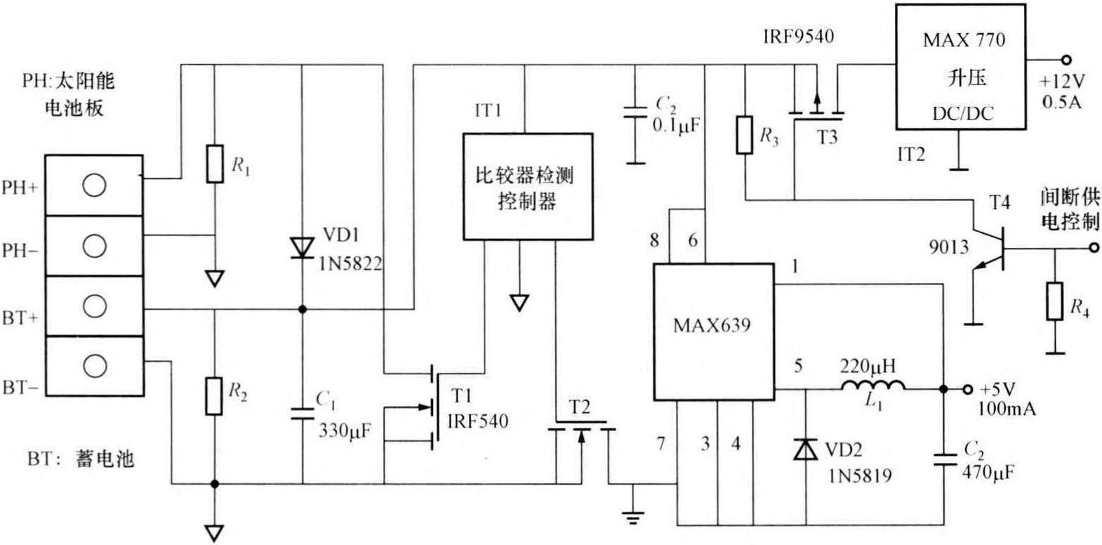 2.3.1 太阳能+蓄电池供电电源